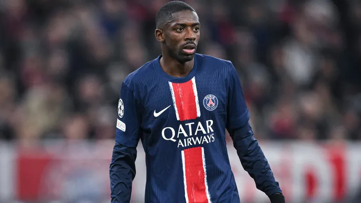 Ousmane Dembele of PSG during a UEFA Champions League game.