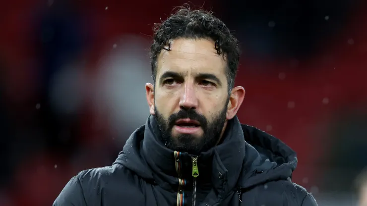Ruben Amorim, Head Coach of Manchester United, applauds the fans after defeat to Nottingham Forest during the Premier League match between Manchester United FC and Nottingham Forest FC at Old Trafford on December 07, 2024 in Manchester, England.