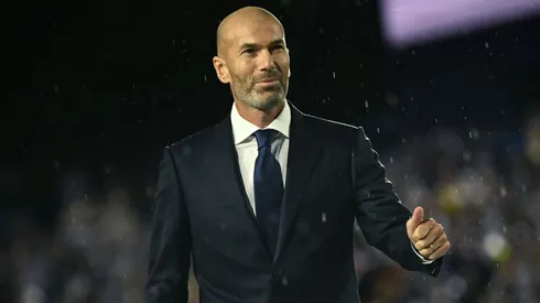 Former French soccer player Zinedine Zidane arrives on stage during the Opening Ceremony of the Olympic Games.