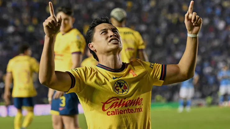 Ramon Juarez of Club America celebrates after scoring a goal.