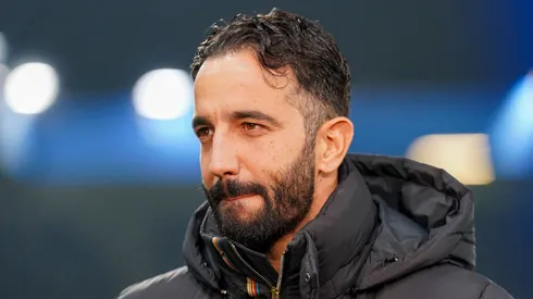 Manchester United Head Coach Ruben Amorim TV interview during the FC Viktoria Plzen v Manchester United FC UEFA Europa League Matchday 6 Doosan Arena, Pilsen, Czech Republic on 12 December 2024.