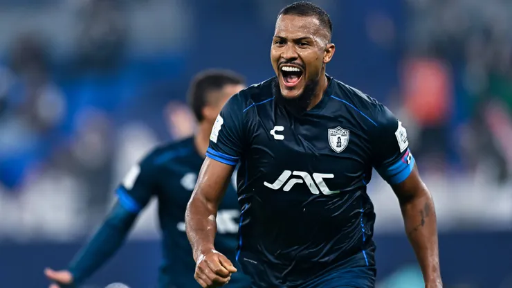 Salomon Rondon of Pachuca celebrates after scoring a goal.
