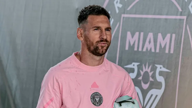 Inter Miami star player Messi, before the match between Inter Miami x DC United, valid for the 14th round of MLS, held at Chase Stadium, in Florida.