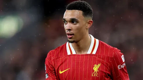 Liverpool's Trent Alexander-Arnold during the Premier League match between Liverpool FC and Manchester City FC at Anfield on December 01, 2024 in Liverpool, England.