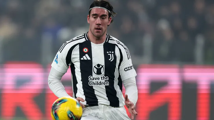 Dusan Vlahovic of Juventus Fc in action during the Serie A match between Juventus and Venezia.