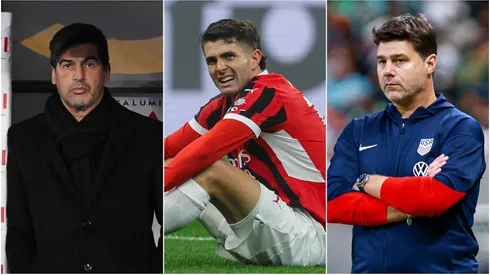 Paulo Fonseca (left), Christian Pulisic (center), and Mauricio Pochettino (right)