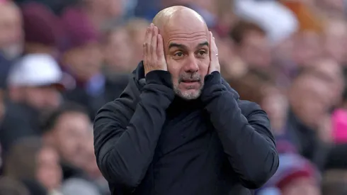 Pep Guardiola (Man City manager) at the Aston Villa v Manchester City EPL match, at Villa Park, Birmingham, UK on 21st November, 2024.
