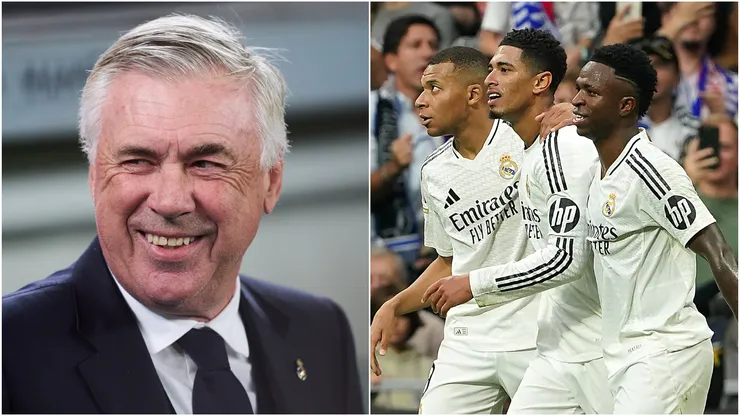 Carlo Ancelotti and Real Madrid players