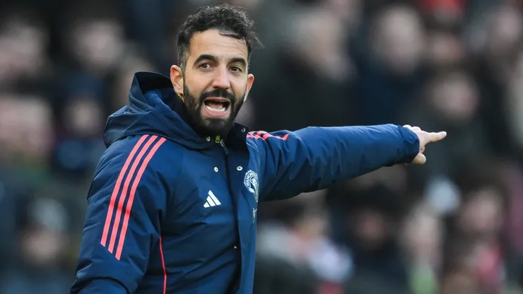 Ruben Amorim Manager of Manchester United gives his team instructions during the Premier League match Manchester United vs Bournemouth at Old Trafford, Manchester, United Kingdom, 22nd December 2024.