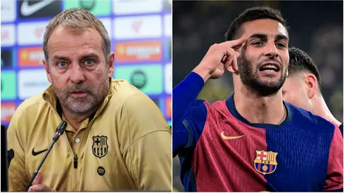 Hansi Flick (left) and Ferran Torres (right)