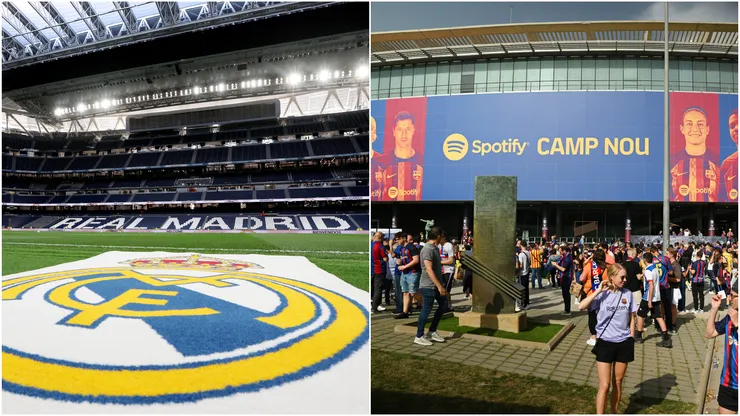 Santiago Bernabeu Stadium (left) and Spotify camp Nou Stadium (right)