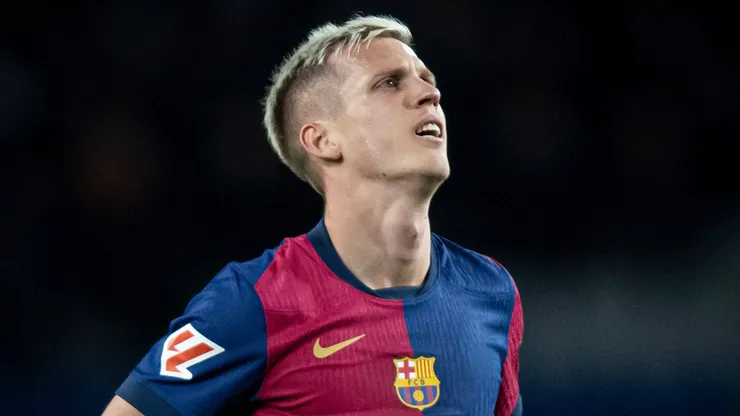 Dani Olmo of FC Barcelona reaction to the defeat against Atletico Madrid at Lluis Companys Olympiastadion in Barcelona.
