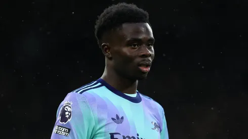 Bukayo Saka of Arsenal during the Premier League match at Craven Cottage, London.