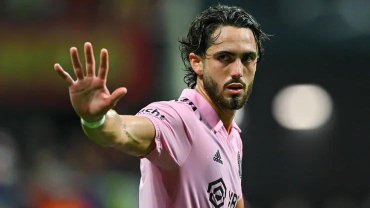 Miami forward Leonardo Campana (9) reacts during the MLS, Fussball Herren, USA match between Inter Miami CF and Atlanta United FC on September 16th, 2023 at Mercedes-Benz Stadium in Atlanta, GA.