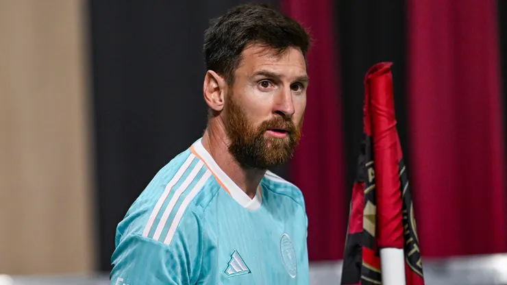 Inter Miami forward Lionel Messi (10) reacts during the MLS, Fussball Herren, USA playoff match between Inter Miami and Atlanta United FC on November 2nd, 2024 at Mercedes-Benz Stadium in Atlanta, GA.