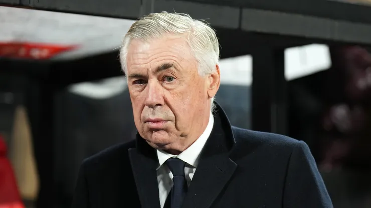 Carlo Ancelotti, Head Coach of Real Madrid, looks on ahead of the LaLiga EA Sports match between Rayo Vallecano and Real Madrid at Estadio de Vallecas on December 14, 2024 in Madrid, Spain.