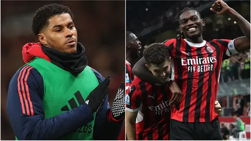 Marcus Rashford (left) and Christian Pulisic, Rafael Leao (right)