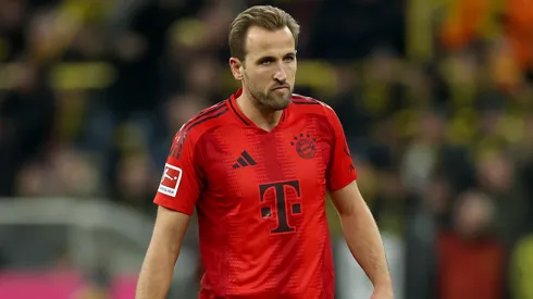 Harry Kane of Munich looks on during the Bundesliga match between Borussia Dortmund and FC Bayern München at Signal Iduna Park on November 30, 2024 in Dortmund, Germany.