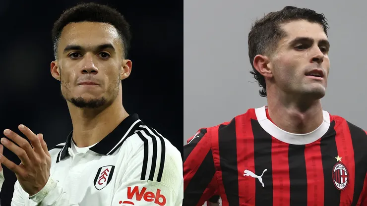 Antonee Robinson of Fulham FC and Christian Pulisic of AC Milan.