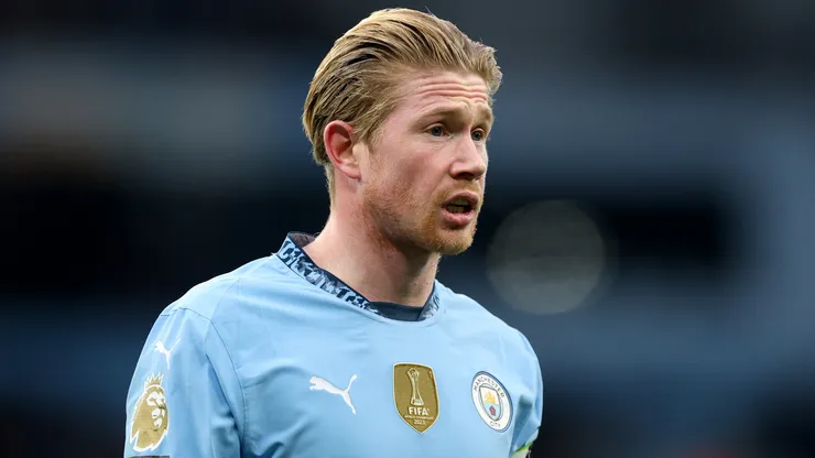 Kevin De Bruyne of Manchester City during the Premier League match between Manchester City FC and West Ham United FC at Etihad Stadium on January 04, 2025 in Manchester, England.