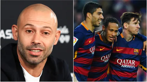 Javier Mascherano (left) and 'MSN' trio (right)