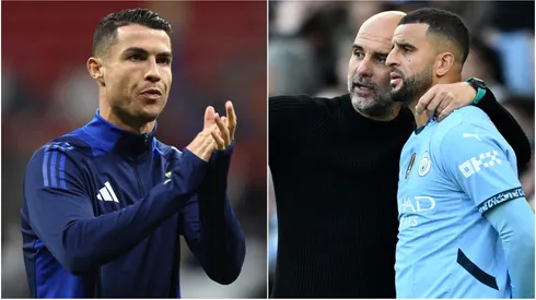 Cristiano Ronaldo (left) and Pep Guardiola, Kyle Walker (right)