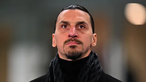 Zlatan Ibrahimovic of AC Milan during the Serie A match between Verona and AC Milan at Stadio Marcantonio Bentegodi on December 20, 2024 in Verona, Italy.