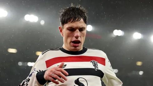 Alejandro Garnacho of Manchester United during the Premier League match between Liverpool FC and Manchester United FC at Anfield on January 05, 2025 in Liverpool, England.
