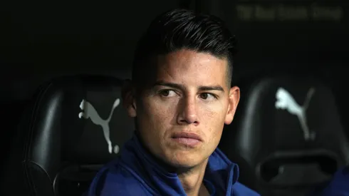 James Rodriguez of Rayo Vallecano looks on prior to the LaLiga match between Valencia CF and Rayo Vallecano at Estadio Mestalla on December 07, 2024 in Valencia, Spain.