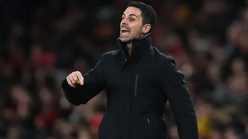 Mikel Arteta, Manager of Arsenal during the Carabao Cup Semi Final First Leg match between Arsenal and Newcastle United at Emirates Stadium on January 07, 2025 in London, England.