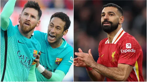 Lionel Messi, Neymar (left) and Mohamed Salah (right)