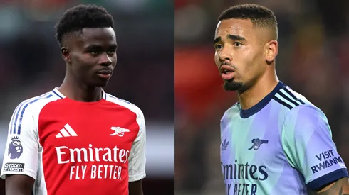 Bukayo Saka and Gabriel Jesus of Arsenal.