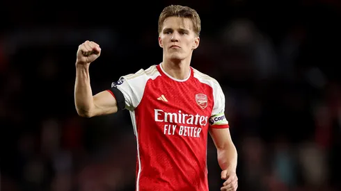 Martin Odegaard of Arsenal celebrates.
