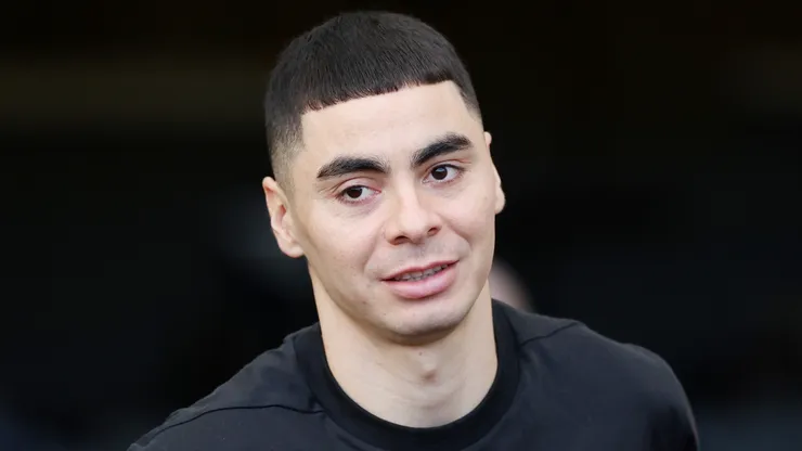 Miguel Almiron of Newcastle United arrives at the stadium prior to the Premier League match between Newcastle United FC and Aston Villa FC at St James' Park on December 26, 2024 in Newcastle upon Tyne, England.