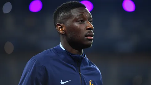 Randal Kolo Muani of France warms up prior to the UEFA Nations League 2024/25 League A Group A2 match between France and Israel at on November 14, 2024 in Paris, France.