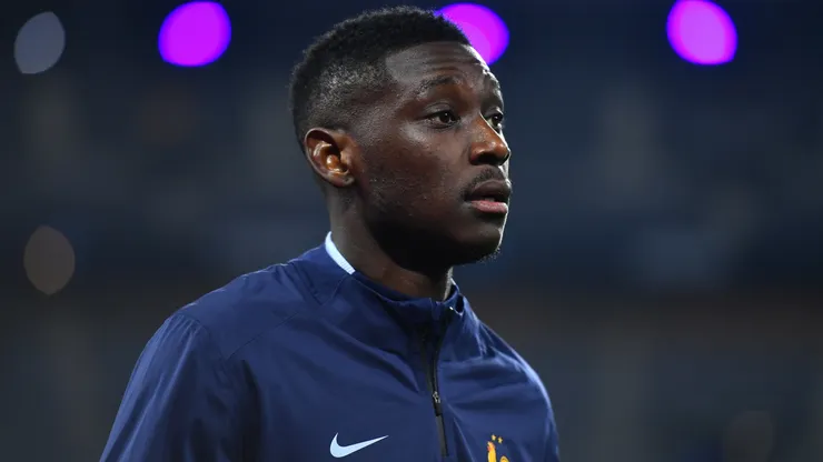 Randal Kolo Muani of France warms up prior to the UEFA Nations League 2024/25 League A Group A2 match between France and Israel at on November 14, 2024 in Paris, France.
