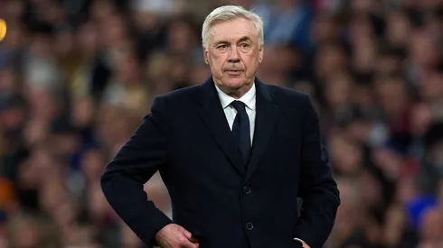Carlo Ancelotti, Head Coach of Real Madrid, looks on during the LaLiga match between Real Madrid CF and UD Las Palmas at Estadio Santiago Bernabeu on January 19, 2025 in Madrid, Spain.