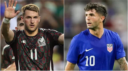 Santiago Gimenez (left) and Christian Pulisic (right)