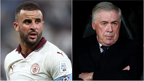 Kyle Walker (left) and Carlo Ancelotti (right)