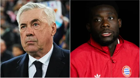 Carlo Ancelotti (left) and Alphonso Davies (right)