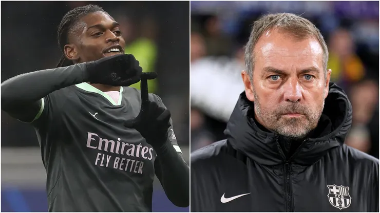 Rafael Leao (left) and Hansi Flick (right)