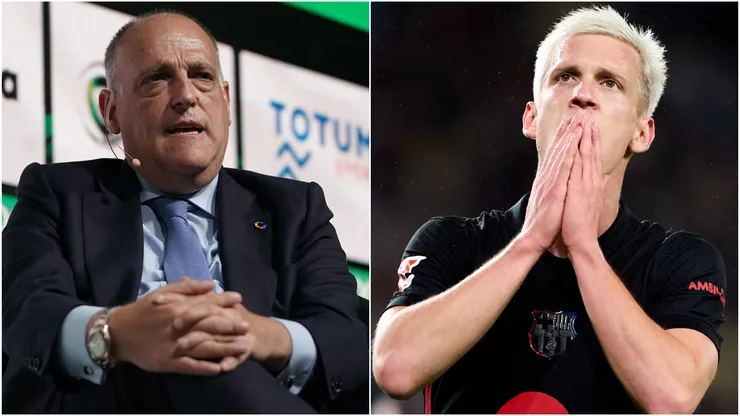 Javier Tebas (left) and Dani Olmo (right)