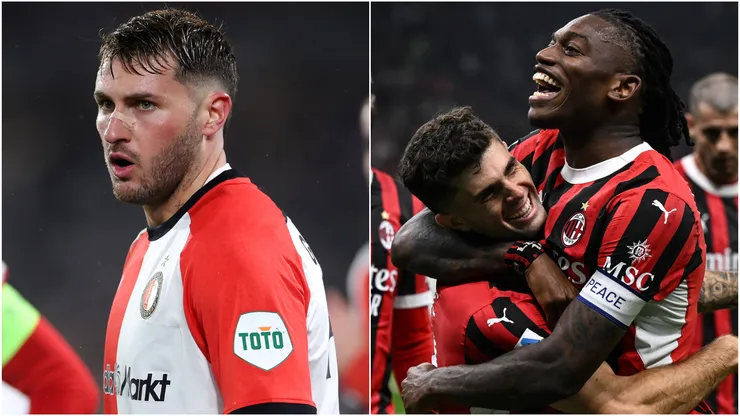 Santiago Gimenez (left), Christian Pulisic and Rafael Leao (right)