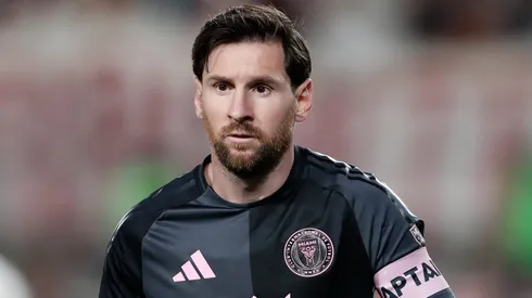 Lionel Messi of Inter Miami reacts during a Club Friendly match between Universitario and Inter Miami at Estadio Monumental U Marathon on January 29, 2025 in Lima, Peru.