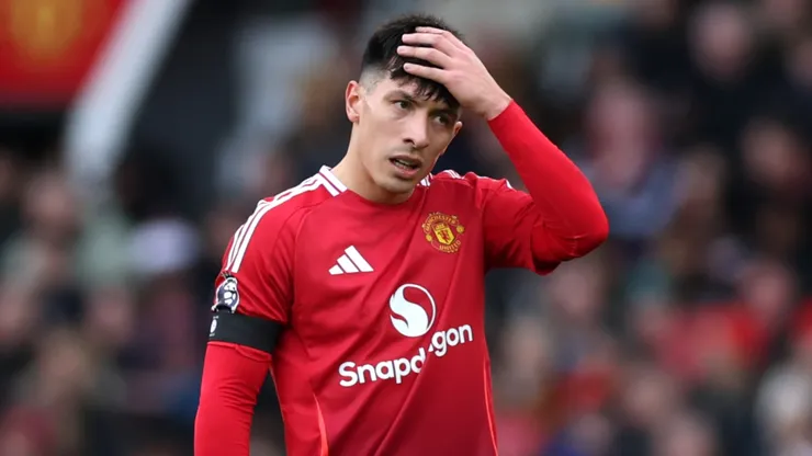 Lisandro Martinez of Manchester United looks on during the Premier League match.
