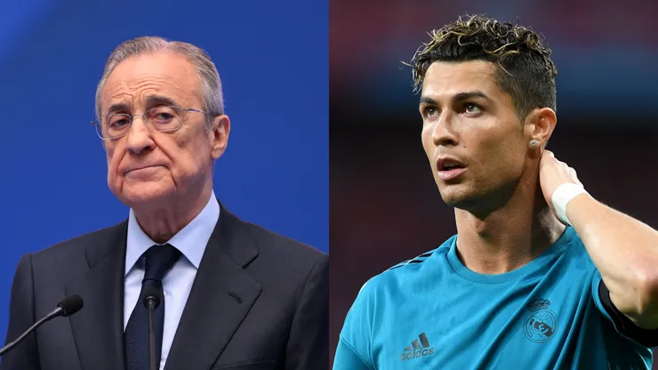 Florentino Perez Rodriguez, President of Real Madrid, and Cristiano Ronaldo of Real Madrid in 2018.