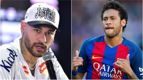 Neymar at Santos (left), Neymar at Barcelona (right)