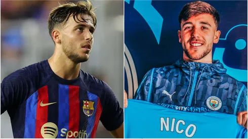 Nico Gonzalez at Barcelona (left), Nico Gonzalez at Manchester City (right)