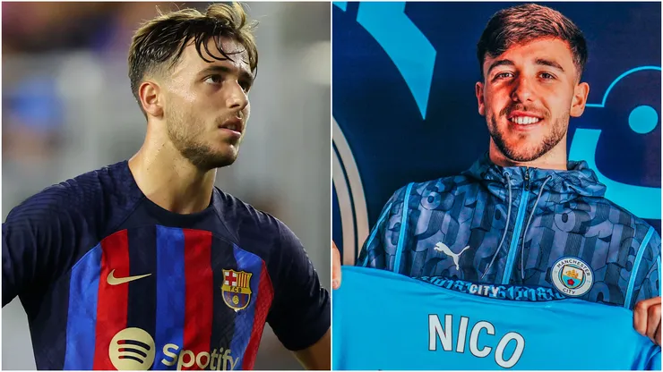 Nico Gonzalez at Barcelona (left), Nico Gonzalez at Manchester City (right)