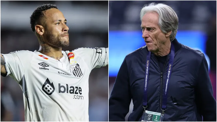 Neymar (left) and Jorge Jesus (right)